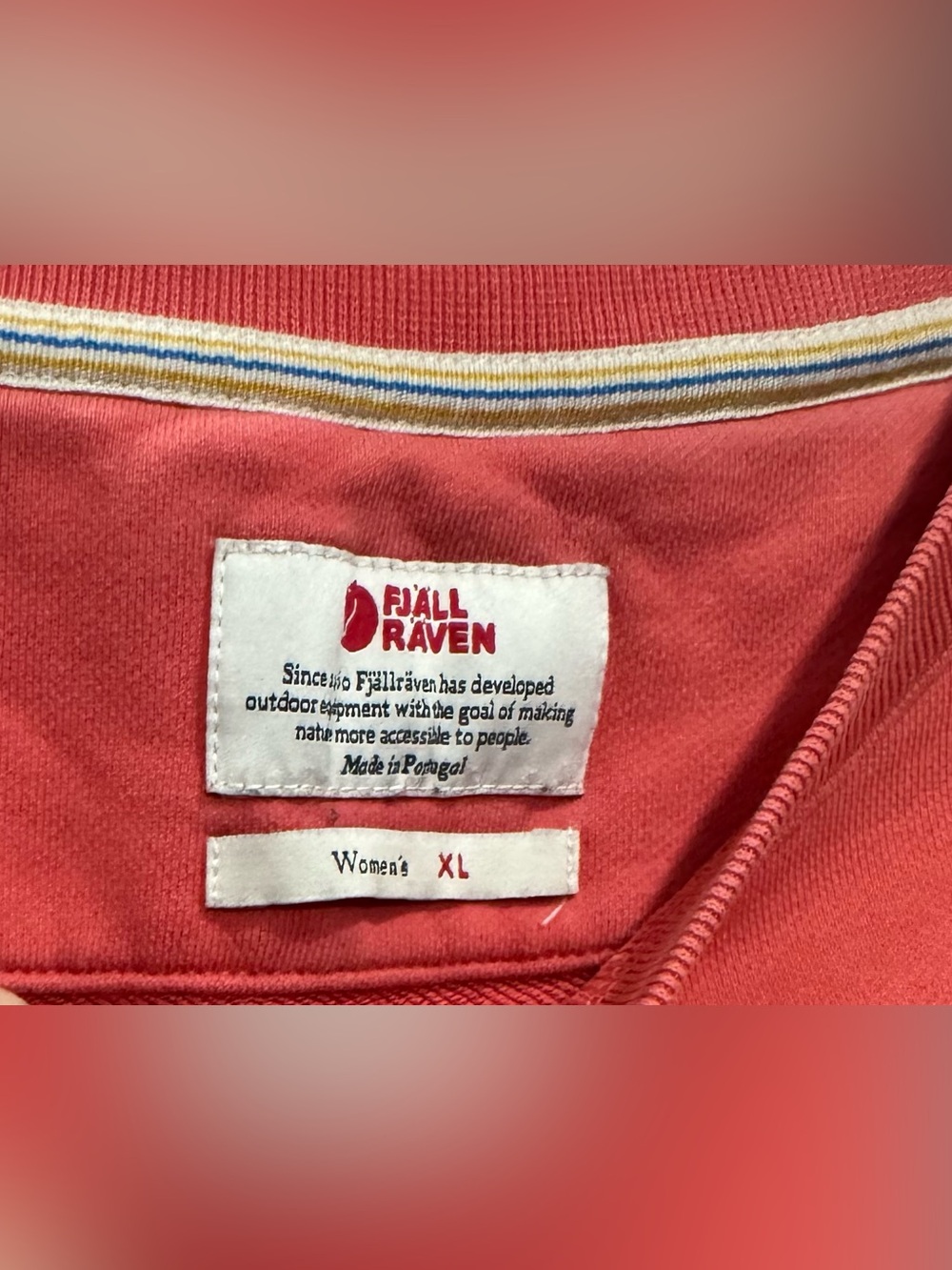Fjallraven Vardag Raglan Crewneck Sweatshirt Coral Pink Women’s Size XL EUC - Picture 5 of 6